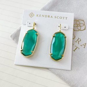 Faceted Elle Gold Greenish Blue Illusion Drop Earrings - Kendra Scott